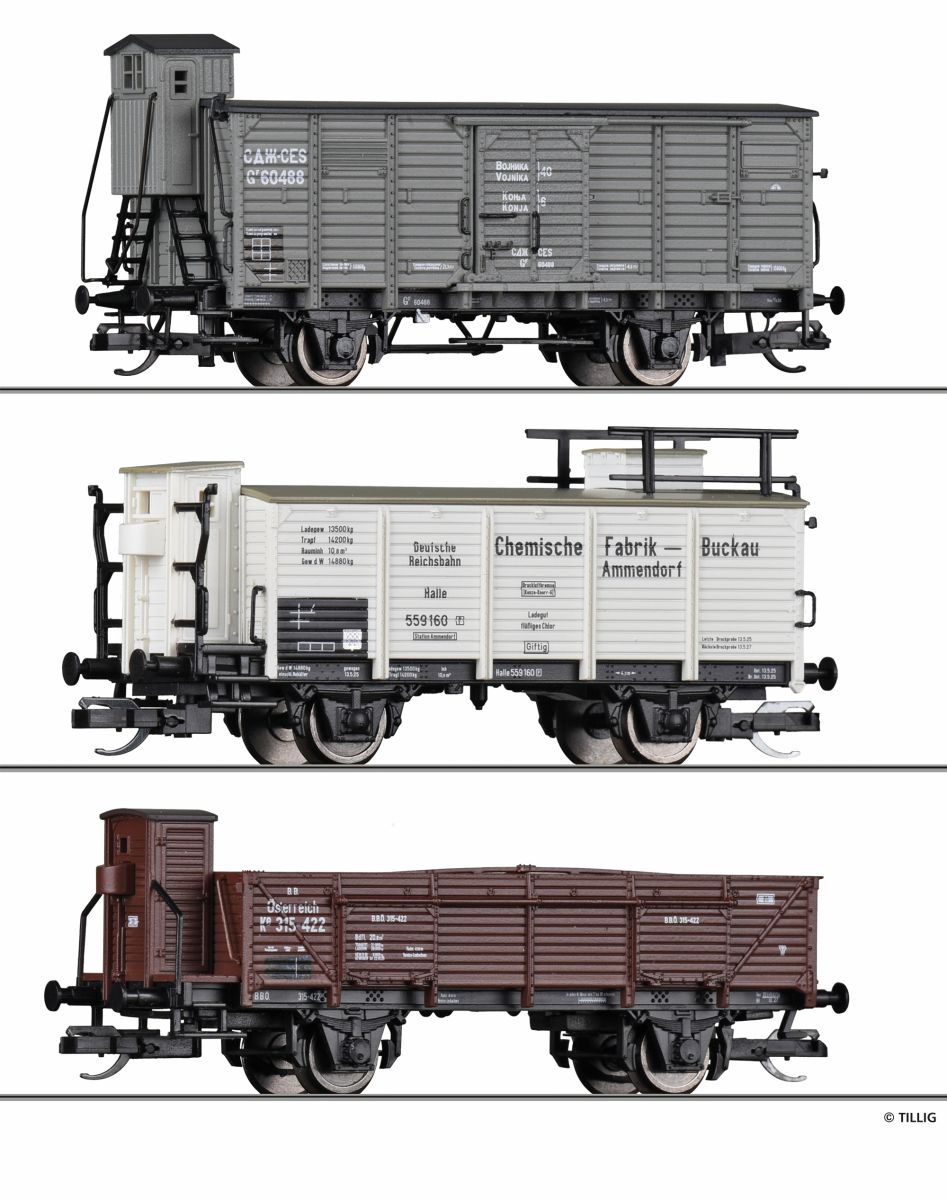Freight car set CES, DRG and BBÖ