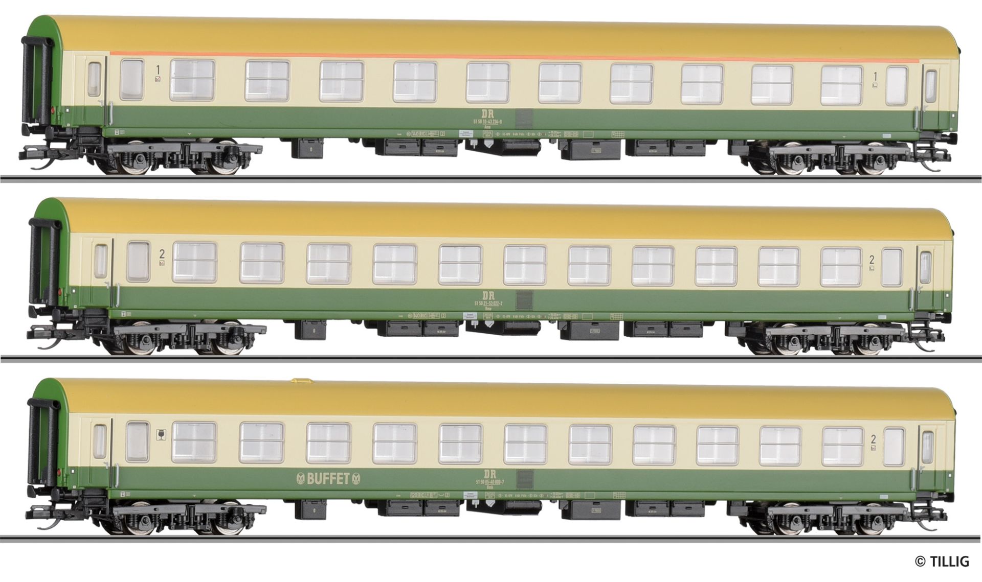 Passenger coach set of the DR