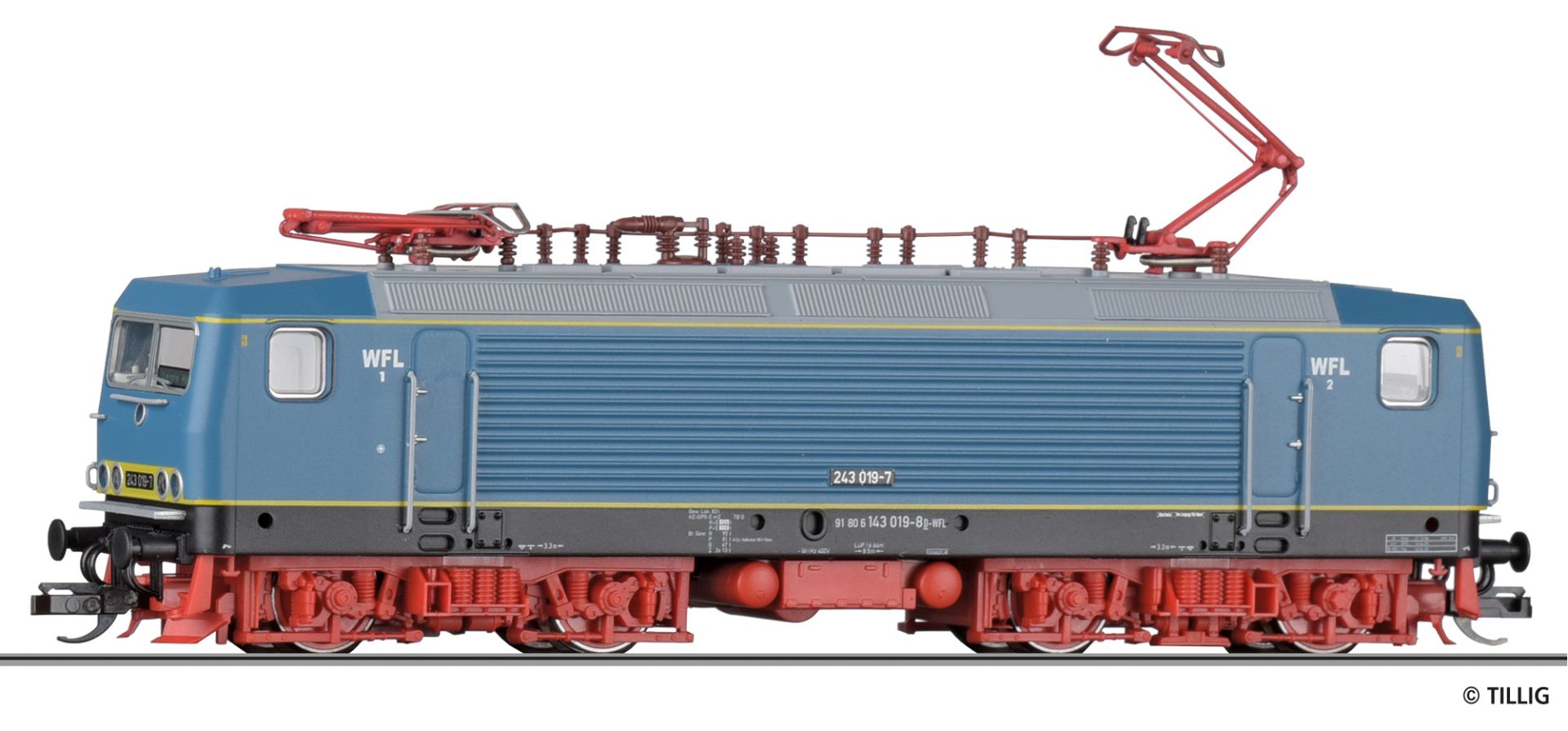 Electric locomotive 243 019-7 of the Wedler Franz Logistik GmbH & Co. KG