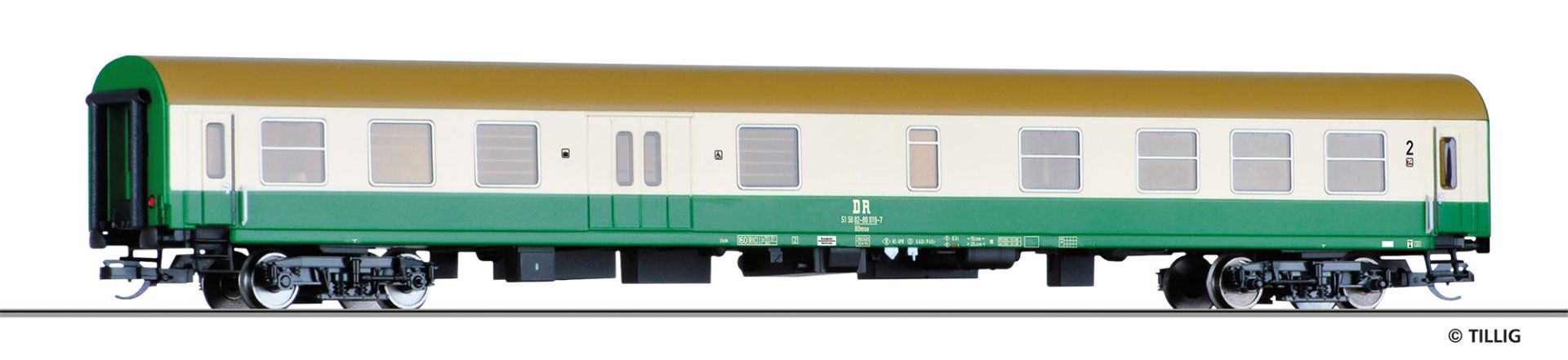 Reisezugwagen 2. Klasse mit Gepäckabteil DR