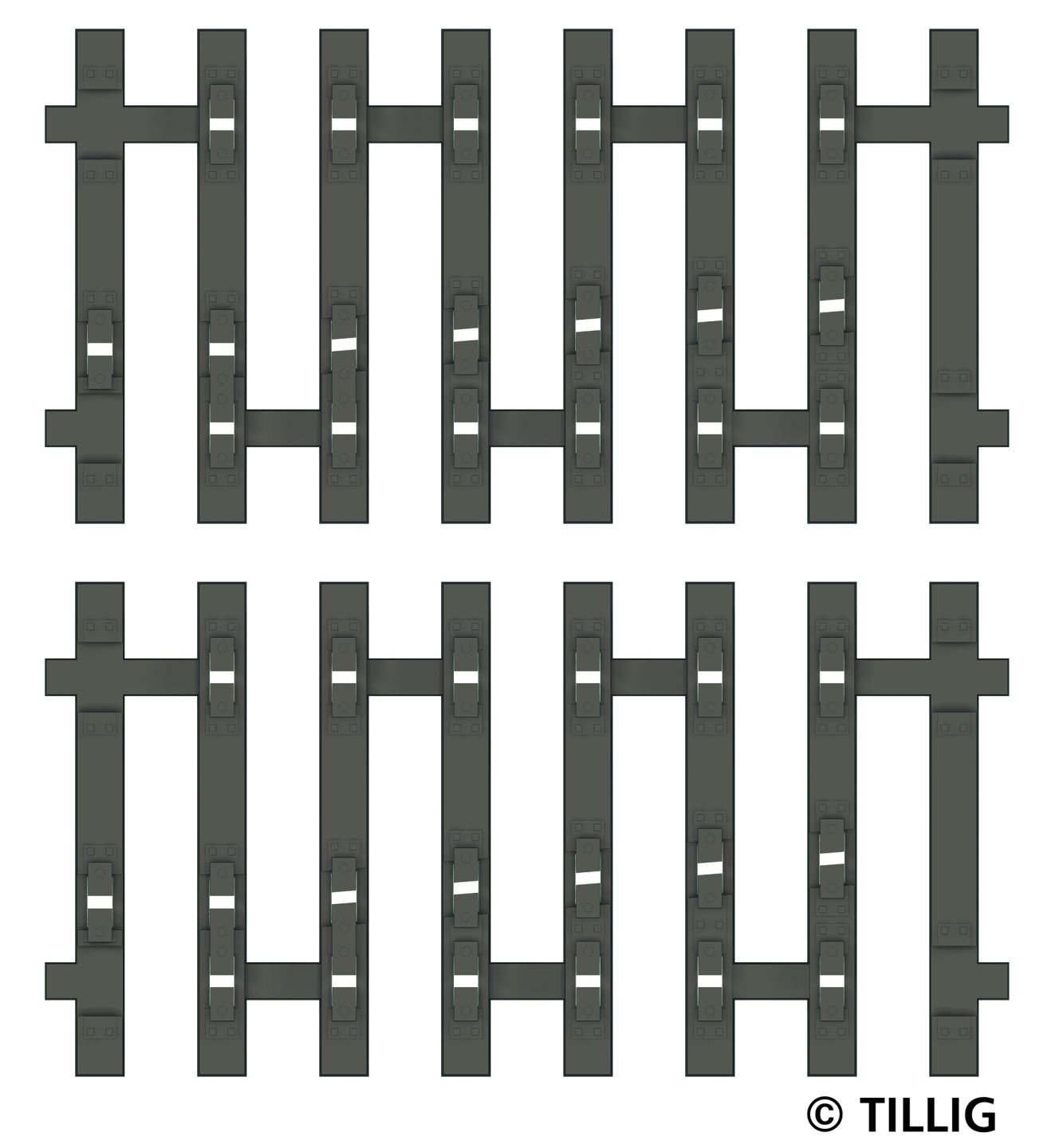 Flex-Schwellenband Zwangsgleis (einseitig) links 2 x 41,5 mm Endstück